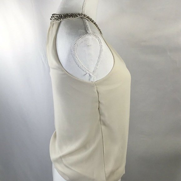 Express~High Beaded Neck~Cut Out Shoulders~Lined~ - Picture 5 of 11